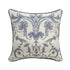 20" Ivory And Blue Damask Throw Pillow Cover