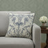 20" Ivory And Blue Damask Throw Pillow Cover