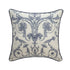 20" Ivory And Blue Damask Throw Pillow Cover