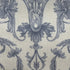 20" Ivory And Blue Damask Throw Pillow Cover