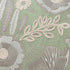 20" Green And Ivory Floral Cotton Throw Pillow Cover