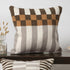 24" Brown Gray And Off White Geometric Wool Blend Throw Pillow Cover