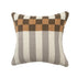 24" Brown Gray And Off White Geometric Wool Blend Throw Pillow Cover
