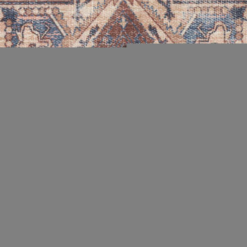 18" Navy Blue And Rust Medallion Throw Pillow Cover