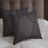 Set of Two 20" Gray And Ash Gray Diamond Cotton Throw Pillow Covers with Tufts And Texture