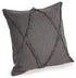 Set of Two 20" Gray And Ash Gray Diamond Cotton Throw Pillow Covers with Tufts And Texture
