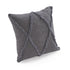 Set of Two 20" Gray And Ash Gray Diamond Cotton Throw Pillow Covers with Tufts And Texture