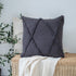 Set of Two 20" Gray And Ash Gray Diamond Cotton Throw Pillow Covers with Tufts And Texture