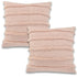 Set of Two 20" Pearl Striped Cotton Throw Pillow Covers with Tufts