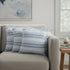 Set of Four 18" Blue And Beige Chevron Cotton Throw Pillow Covers
