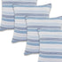 Set of Four 18" Blue And Beige Chevron Cotton Throw Pillow Covers