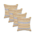 Set of Four 18" Yellow And White Chevron Cotton Throw Pillow Covers