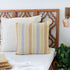 Set of Four 18" Yellow And White Chevron Cotton Throw Pillow Covers