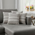 Set of Four 18" Gray And Beige Chevron Cotton Throw Pillow Covers