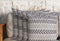 Set of Four 18" Gray And Beige Chevron Cotton Throw Pillow Covers