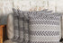 Set of Four 18" Gray And Beige Chevron Cotton Throw Pillow Covers