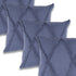 Set of Four 18" Denim Blue Diamond Cotton Throw Pillow Covers with Tufts
