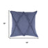 Set of Four 18" Denim Blue Diamond Cotton Throw Pillow Covers with Tufts