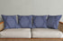 Set of Four 18" Denim Blue Diamond Cotton Throw Pillow Covers with Tufts