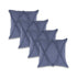 Set of Four 18" Denim Blue Diamond Cotton Throw Pillow Covers with Tufts