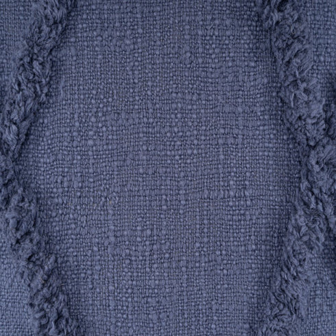 Set of Four 18" Denim Blue Diamond Cotton Throw Pillow Covers with Tufts