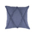 Set of Four 18" Denim Blue Diamond Cotton Throw Pillow Covers with Tufts