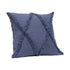 Set of Four 18" Denim Blue Diamond Cotton Throw Pillow Covers with Tufts