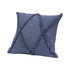 Set of Four 18" Denim Blue Diamond Cotton Throw Pillow Covers with Tufts