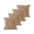 Set of Four 18" Tan Diamond Cotton Throw Pillow Covers with Tufts