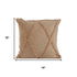 Set of Four 18" Tan Diamond Cotton Throw Pillow Covers with Tufts