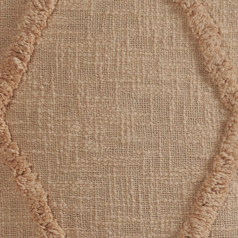 Set of Four 18" Tan Diamond Cotton Throw Pillow Covers with Tufts