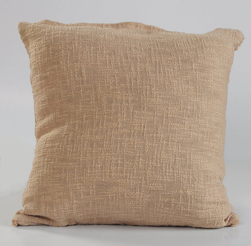 Set of Four 18" Tan Diamond Cotton Throw Pillow Covers with Tufts