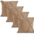 Set of Four 18" Tan Diamond Cotton Throw Pillow Covers with Tufts