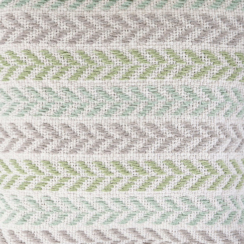 Set of Four 18" Green And Blue Chevron Cotton Throw Pillow Covers