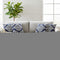 Set of Four 20" Blue And White Damask Cotton Blend Throw Pillow Covers