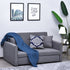 Set of Four 20" Blue And White Damask Cotton Blend Throw Pillow Covers