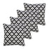 Set of Four 20" Black And White Geometric Cotton Blend Throw Pillow Covers