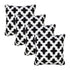 Set of Four 20" White And Black Geometric Cotton Blend Throw Pillow Covers