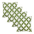 Set of Four 20" Green And White Geometric Cotton Blend Throw Pillow Covers