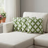 Set of Four 20" Green And White Geometric Cotton Blend Throw Pillow Covers