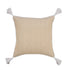 Set of Four 20" X 20" Tan And White Lumbar Geometric Cotton Throw Pillow Covers with Tassels