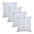 Set of Four 20" Blue And White Striped Cotton Throw Pillow Covers