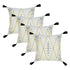 Set of Four 20" X 20" Off White Black And Cream Lumbar Geometric Cotton Throw Pillow Covers with Tassels