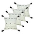 Set of Four 20" X 20" Off White And Black Lumbar Geometric Cotton Throw Pillow Covers with Tassels
