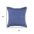 24" Blue Cotton Throw Pillow Cover