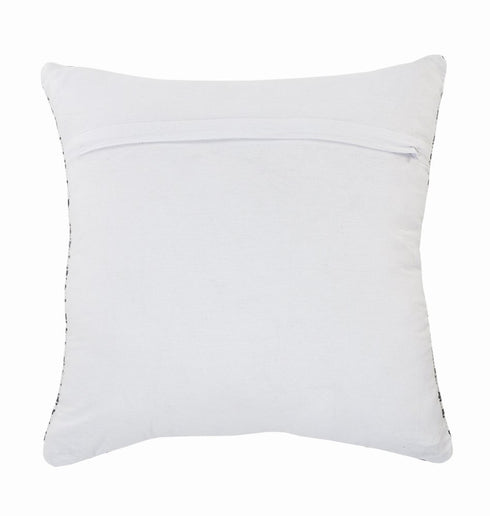 18" Gray And Blue Beach Chevron Cotton Throw Pillow Cover