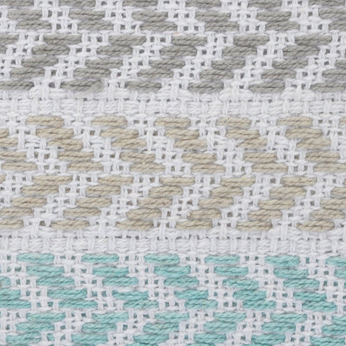 18" Gray And Blue Beach Chevron Cotton Throw Pillow Cover