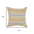 18" Yellow And Gray Beach Chevron Cotton Throw Pillow Cover