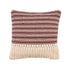 20" Red And Black Striped Cotton Throw Pillow Cover with Fringe And Texture