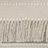 20" Ivory And Gray Striped Cotton Throw Pillow Cover with Fringe And Texture